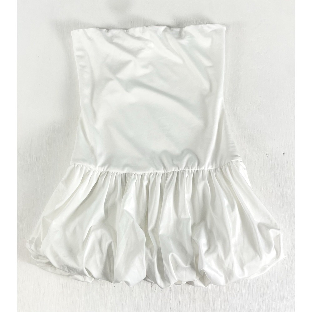 White Super Mini‎ Strapless Bubble Dress Size S NEW Stretch Party Miami Sexy Hot